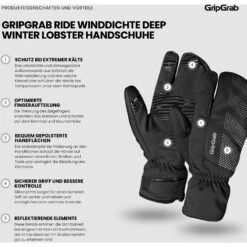 GripGrab Ride Winddichte Deep Winter Lobster Handschuhe - Schwarz -Gripgrab gripgrab ride windproof deep winter lobster gloves black 20 1275608