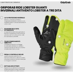 GripGrab Ride Winddichte Deep Winter Lobster Handschuhe - Yellow Hi-vis -Gripgrab gripgrab ride windproof deep winter lobster gloves yellow hi vis 11 1275626
