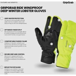 GripGrab Ride Winddichte Deep Winter Lobster Handschuhe - Yellow Hi-vis -Gripgrab gripgrab ride windproof deep winter lobster gloves yellow hi vis 8 1275622