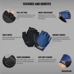 GripGrab Rouleur Gepolsterter Kurzfinger Handschuhe - Navy Blue -Gripgrab gripgrab rouleur padded short finger gloves navy blue 17 1201203