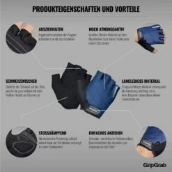GripGrab Rouleur Gepolsterter Kurzfinger Handschuhe - Navy Blue -Gripgrab gripgrab rouleur padded short finger gloves navy blue 18 1201205