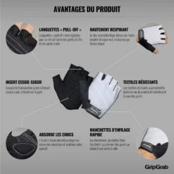 GripGrab Rouleur Gepolsterter Kurzfinger Handschuhe - White -Gripgrab gripgrab rouleur padded short finger gloves white 6 1201164