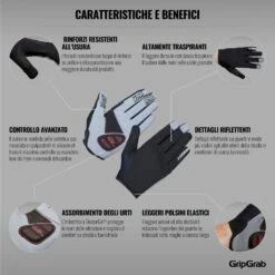 GripGrab Shark Gepolsterter Langfinger Handschuhe - Black -Gripgrab gripgrab shark padded full finger gloves black 7 1201349