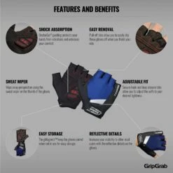 GripGrab SuperGel Gepolsterter Kurzfinger Handschuhe - Navy Blue -Gripgrab gripgrab supergel padded short finger gloves navy blue 17 1201749