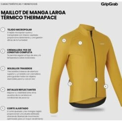 GripGrab ThermaPace Thermo Langarmtrikot - Mustard Yellow -Gripgrab gripgrab thermapace thermal long sleeve jersey mustard yellow 10 1558312