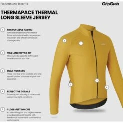 GripGrab ThermaPace Thermo Langarmtrikot - Mustard Yellow -Gripgrab gripgrab thermapace thermal long sleeve jersey mustard yellow 12 1558314