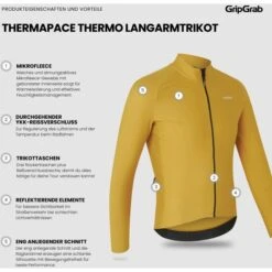 GripGrab ThermaPace Thermo Langarmtrikot - Mustard Yellow -Gripgrab gripgrab thermapace thermal long sleeve jersey mustard yellow 14 1558316