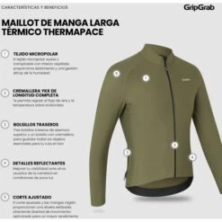 GripGrab ThermaPace Thermo Langarmtrikot - Olive Green 24 GripGrab ThermaPace Thermo Langarmtrikot - Olive Green -Gripgrab gripgrab thermapace thermal long sleeve jersey olive green 18 1558359