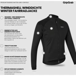 GripGrab ThermaShell Winddichte Winter Fahrradjacke - Black -Gripgrab gripgrab thermashell windproof winter jacket black 11 1558892