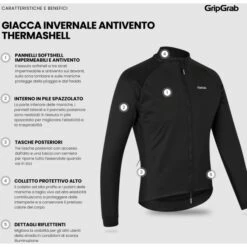 GripGrab ThermaShell Winddichte Winter Fahrradjacke - Black -Gripgrab gripgrab thermashell windproof winter jacket black 5 1558889