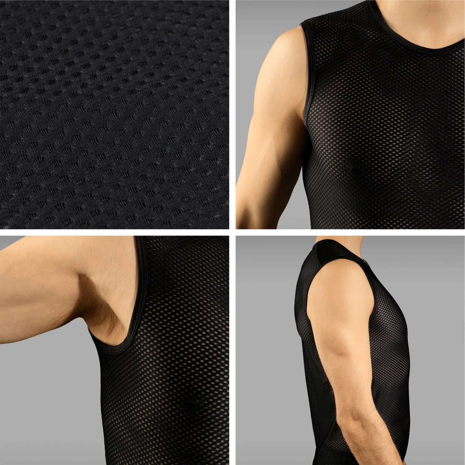 GripGrab Ultralight Mesh Unterhemd Ärmellos 3PACK - Black 4 GripGrab Ultralight Mesh Unterhemd Ärmellos 3PACK - Black – Bild 2