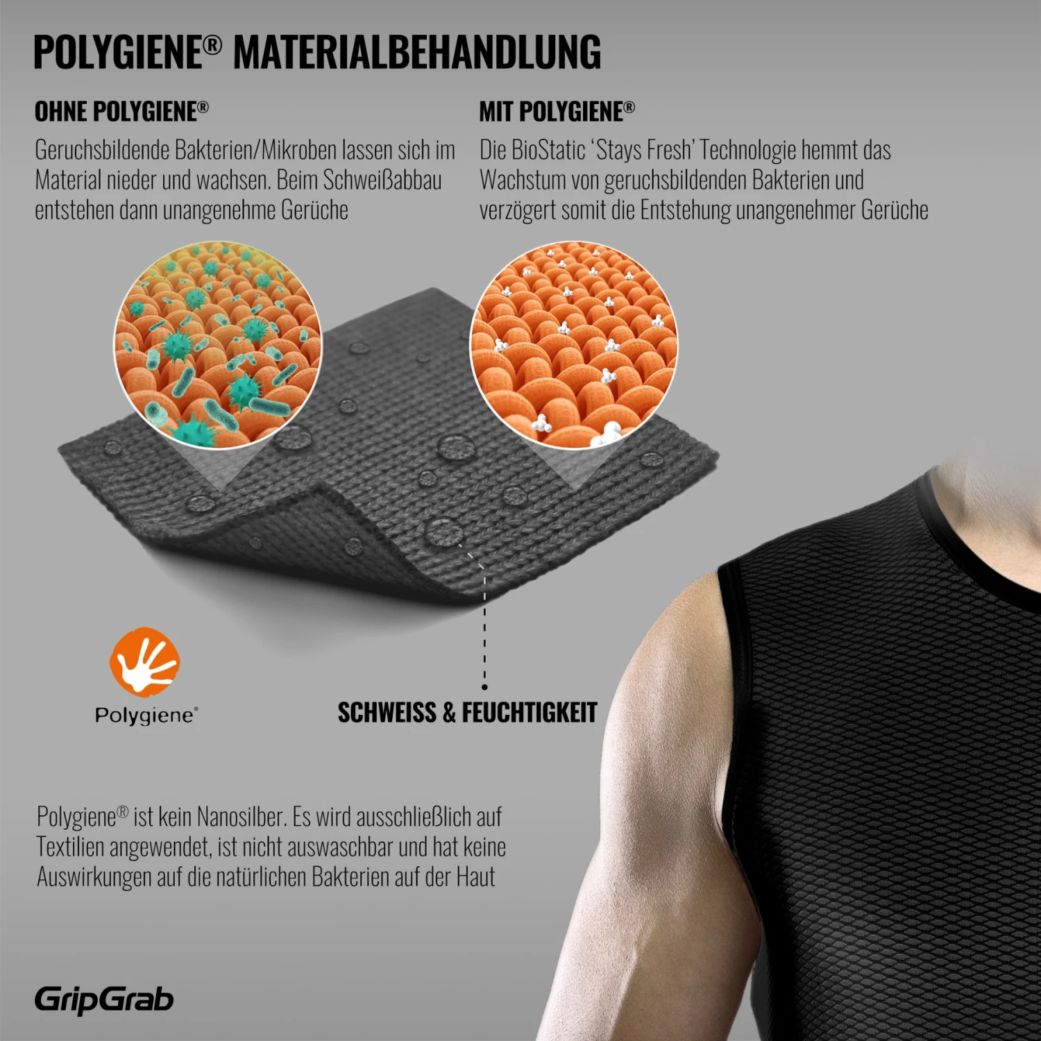 GripGrab Ultralight Mesh Unterhemd Ärmellos 3PACK - Black 10 GripGrab Ultralight Mesh Unterhemd Ärmellos 3PACK - Black – Bild 8