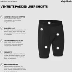GripGrab VentiLite Gepolsterte Innenhose - Schwarz -Gripgrab gripgrab ventilite padded liner shorts black 3 1558907