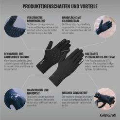 GripGrab Wasserdichter Thermal Strickhandschuh - Black -Gripgrab gripgrab waterproof knitted thermal glove black 2 1093879