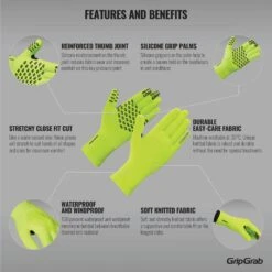 GripGrab Wasserdichter Thermal Strickhandschuh - Yellow Hi-Vis -Gripgrab gripgrab waterproof knitted thermal glove yellow hi vis 3 1093892
