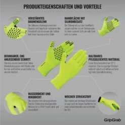 GripGrab Wasserdichter Thermal Strickhandschuh - Yellow Hi-Vis -Gripgrab gripgrab waterproof knitted thermal glove yellow hi vis 4 1093893