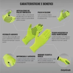 GripGrab Wasserdichter Thermal Strickhandschuh - Yellow Hi-Vis -Gripgrab gripgrab waterproof knitted thermal glove yellow hi vis 6 1093895