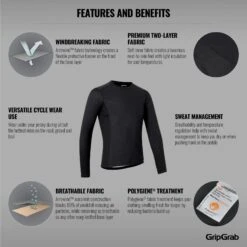 GripGrab WindBreaking Winter Langarm Funktionsunterhemd - Black -Gripgrab gripgrab windbreaking long sleeve base layer black 16 1202248