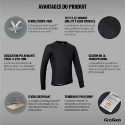 GripGrab WindBreaking Winter Langarm Funktionsunterhemd - Black -Gripgrab gripgrab windbreaking long sleeve base layer black 19 1202255