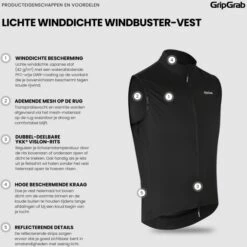 GripGrab WindBuster Winddichte Leichte Weste - Schwarz -Gripgrab gripgrab windbuster windproof lightweight vest black 11 1559455