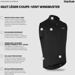 GripGrab WindBuster Winddichte Leichte Weste - Schwarz -Gripgrab gripgrab windbuster windproof lightweight vest black 15 1559457