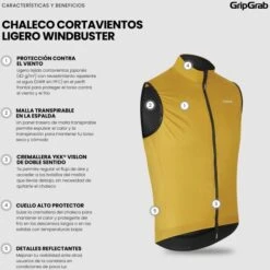 GripGrab WindBuster Winddichte Leichte Weste - Mustard Yellow -Gripgrab gripgrab windbuster windproof lightweight vest mustard yellow 10 1559060