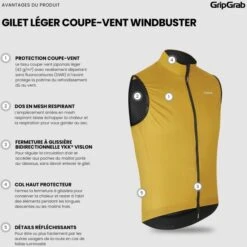 GripGrab WindBuster Winddichte Leichte Weste - Mustard Yellow -Gripgrab gripgrab windbuster windproof lightweight vest mustard yellow 8 1559059