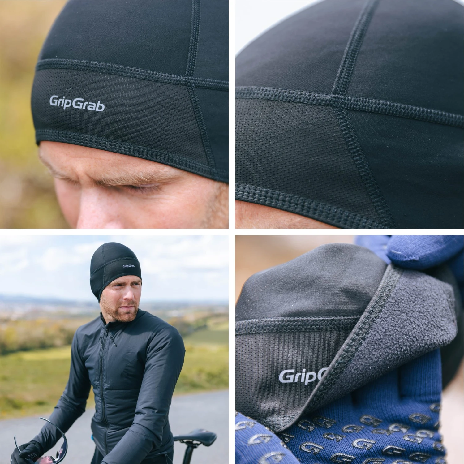 GripGrab Winddichte Leichte Thermal Unterhelm Mütze - Black 4 GripGrab Winddichte Leichte Thermal Unterhelm Mütze - Black – Bild 2