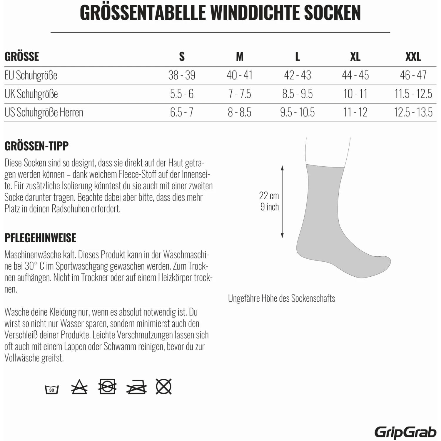 GripGrab Winddichte Socken - Black 15 GripGrab Winddichte Socken - Black – Bild 13