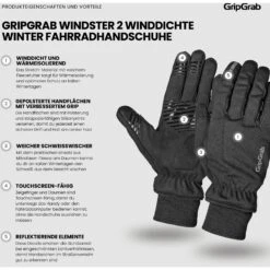 GripGrab Windster 2 Winddichte Winter Fahrradhandschuhe - Schwarz -Gripgrab gripgrab windster 2 windproof winter gloves black 3 1284001