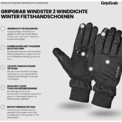 GripGrab Windster 2 Winddichte Winter Fahrradhandschuhe - Schwarz -Gripgrab gripgrab windster 2 windproof winter gloves black 7 1284005