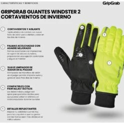 GripGrab Windster 2 Winddichte Winter Fahrradhandschuhe - Yellow Hi-vis -Gripgrab gripgrab windster 2 windproof winter gloves yellow hi vis 1 1283985