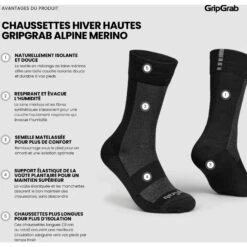 GripGrab Alpine Merino High Cut Winter Fahrradsocken - Schwarz -Gripgrab gripgrab winter merino high cut socks black 5 1283971