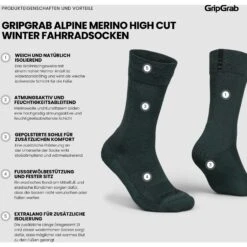GripGrab Alpine Merino High Cut Winter Fahrradsocken - Grün -Gripgrab gripgrab winter merino high cut socks green 16 1283955