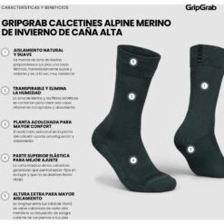 GripGrab Alpine Merino High Cut Winter Fahrradsocken - Grün -Gripgrab gripgrab winter merino high cut socks green 17 1283956