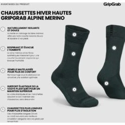 GripGrab Alpine Merino High Cut Winter Fahrradsocken - Grün -Gripgrab gripgrab winter merino high cut socks green 18 1283957