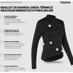 GripGrab Damen Gravelin Merinotech Thermo Langarmtrikot - Schwarz 29 GripGrab Damen Gravelin Merinotech Thermo Langarmtrikot - Schwarz -Gripgrab gripgrab womens gravelin merinotech thermal long sleeve jersey black 20 1558019