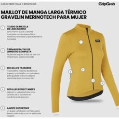GripGrab Damen Gravelin Merinotech Thermo Langarmtrikot - Mustard Yellow 32 GripGrab Damen Gravelin Merinotech Thermo Langarmtrikot - Mustard Yellow -Gripgrab gripgrab womens gravelin merinotech thermal long sleeve jersey mustard yellow14 1557973