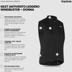 GripGrab Damen WindBuster Winddichte Leichte Weste - Schwarz 33 GripGrab Damen WindBuster Winddichte Leichte Weste - Schwarz -Gripgrab gripgrab womens windbuster windproof lightweight vest black 1 1558181