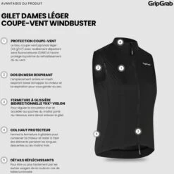 GripGrab Damen WindBuster Winddichte Leichte Weste - Schwarz 32 GripGrab Damen WindBuster Winddichte Leichte Weste - Schwarz -Gripgrab gripgrab womens windbuster windproof lightweight vest black 18 1558185