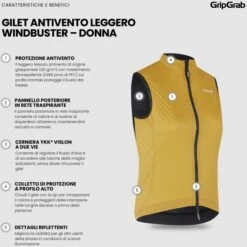 GripGrab Damen WindBuster Winddichte Leichte Weste - Mustard Yellow 30 GripGrab Damen WindBuster Winddichte Leichte Weste - Mustard Yellow -Gripgrab gripgrab womens windbuster windproof lightweight vest mustard yellow 11 1558170