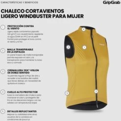 GripGrab Damen WindBuster Winddichte Leichte Weste - Mustard Yellow 32 GripGrab Damen WindBuster Winddichte Leichte Weste - Mustard Yellow -Gripgrab gripgrab womens windbuster windproof lightweight vest mustard yellow 18 1558173