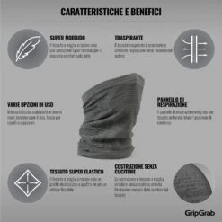 GripGrab Freedom Warp Knitted Seamless Multifunktions Halstuch - Grey -Gripgrab stance quick dip crew socks multi 2 1198393