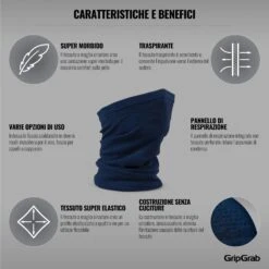 GripGrab Freedom Warp Knitted Seamless Multifunktions Halstuch - Navy Blue -Gripgrab stance quick dip crew socks multi 3 1198400